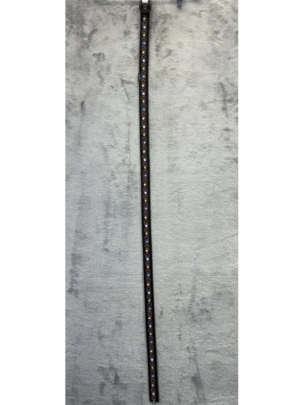 VTG Silverfoot Webbing Belt Southwestern Aztec Diamond Pattern Black Gorpcore